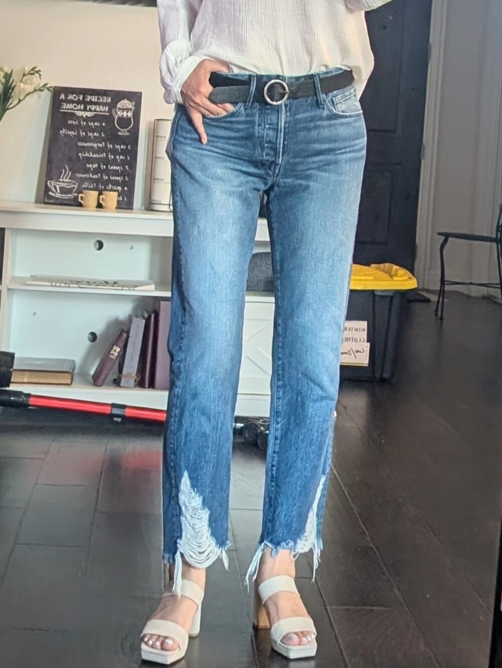 3x1 Light Blue Cropped Straight Jeans